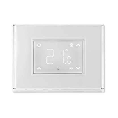 Cronotermostato WiFi smart display touch e placca retroilluminata linea Dom-e Beghelli