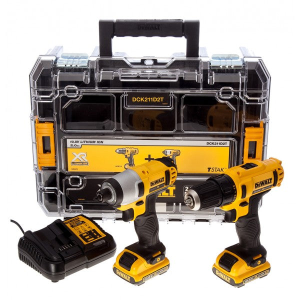 Kit trapano avvitatore Dewalt 10,8 v batteria 2 Ah con valigetta e 2 batterie