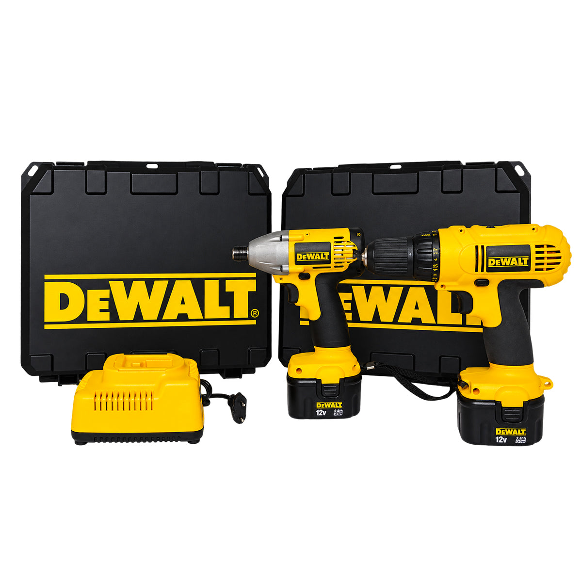 DeWalt Kit 2 trapani avvitatori con 2 batterie 2.6Ah e caricabatterie