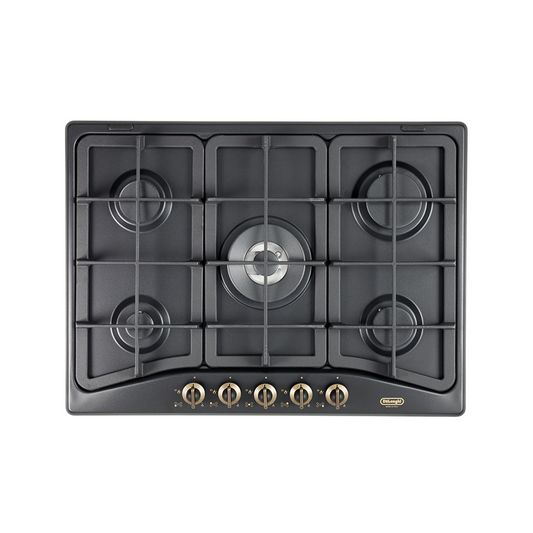 Piano cottura a gas 5 fuochi 70 cm antracite De Longhi ANF57PRO