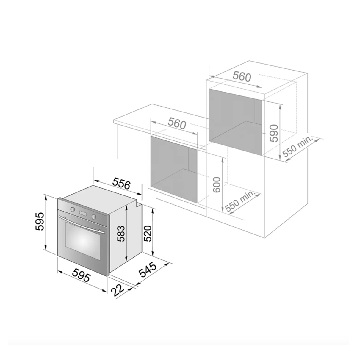 Forno da incasso elettrico ventilato 60 cm bianco De Longhi