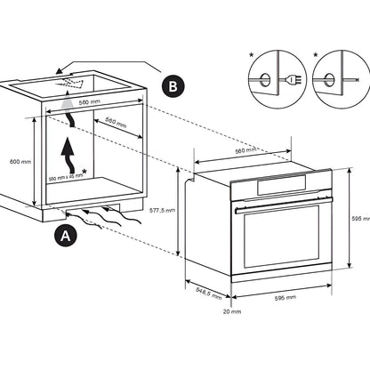 Forno da incasso elettrico multifunzione 60 cm nero De Longhi FLM6LN