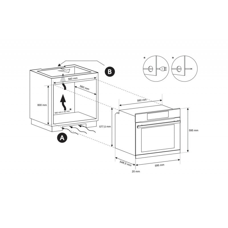 Forno De Longhi FLM6LX ad incasso elettrico 65 lt classe A in acciaio inox