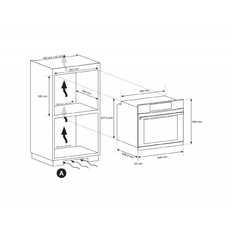 Forno De Longhi FLM6LX ad incasso elettrico 65 lt classe A in acciaio inox