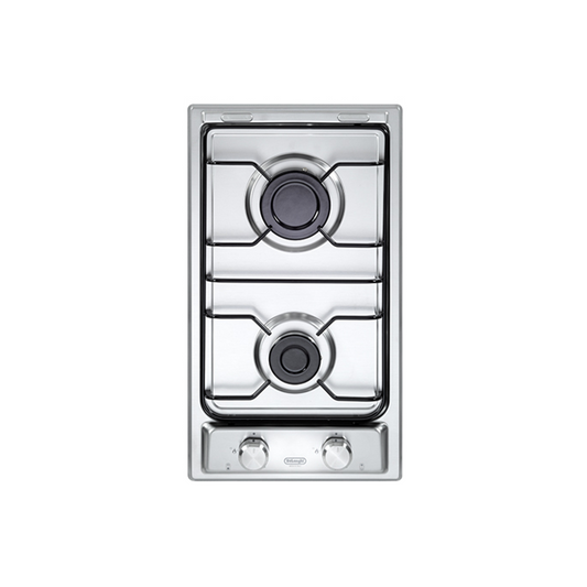 Piano cottura a gas 2 fuochi 30 cm acciaio inox De Longhi I23D
