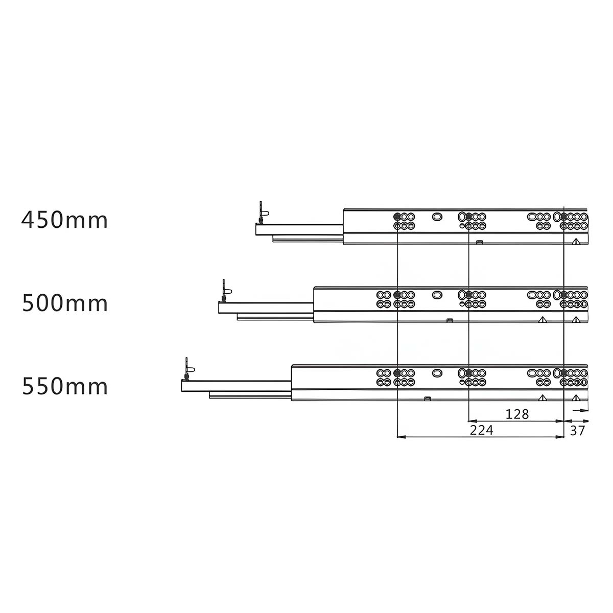 Kit cassetto cucina Donati Slimbox P450mm H130mm