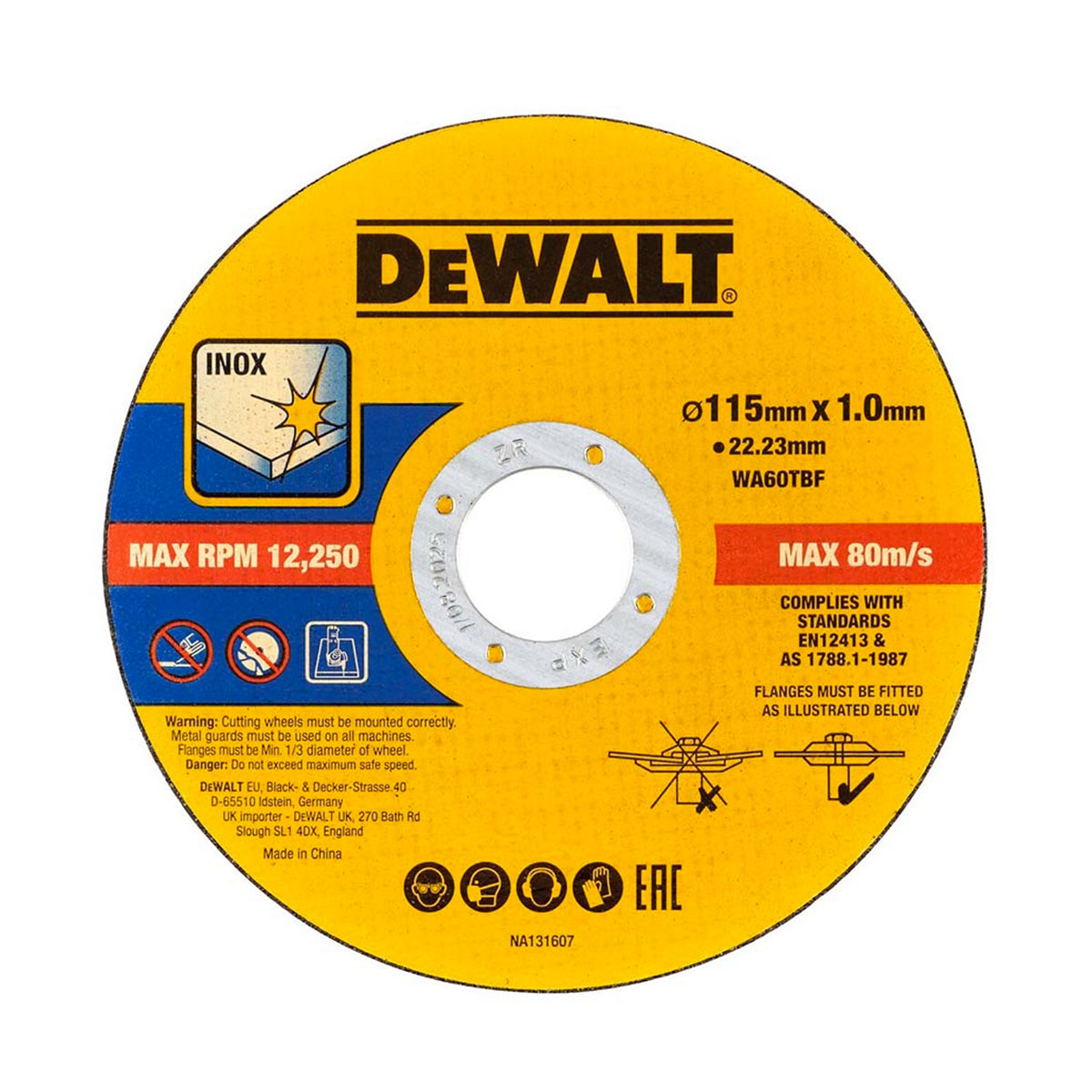 Dischi da taglio per metallo e inox 115x1 mm DeWalt 100 pezzi