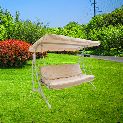 Dondolo da giardino Lunas 3 posti in metallo bianco tortora