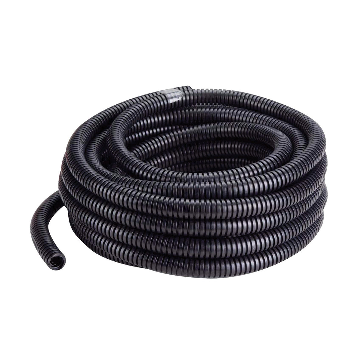 Tubo pieghevole corrugato Ø25 mm con tirafilo in PVC nero