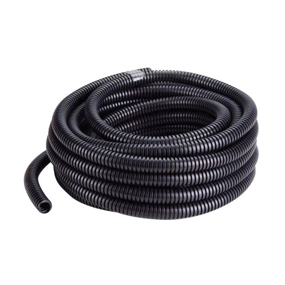 Tubo pieghevole corrugato Ø25 mm con tirafilo in PVC nero