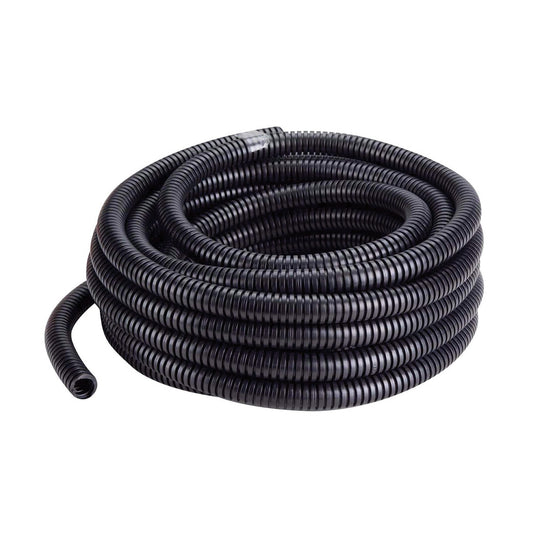 Tubo pieghevole corrugato Ø25 mm con tirafilo in PVC nero