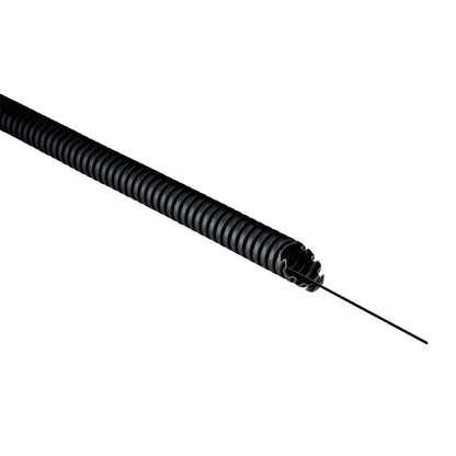Tubo pieghevole corrugato Ø25 mm con tirafilo in PVC nero