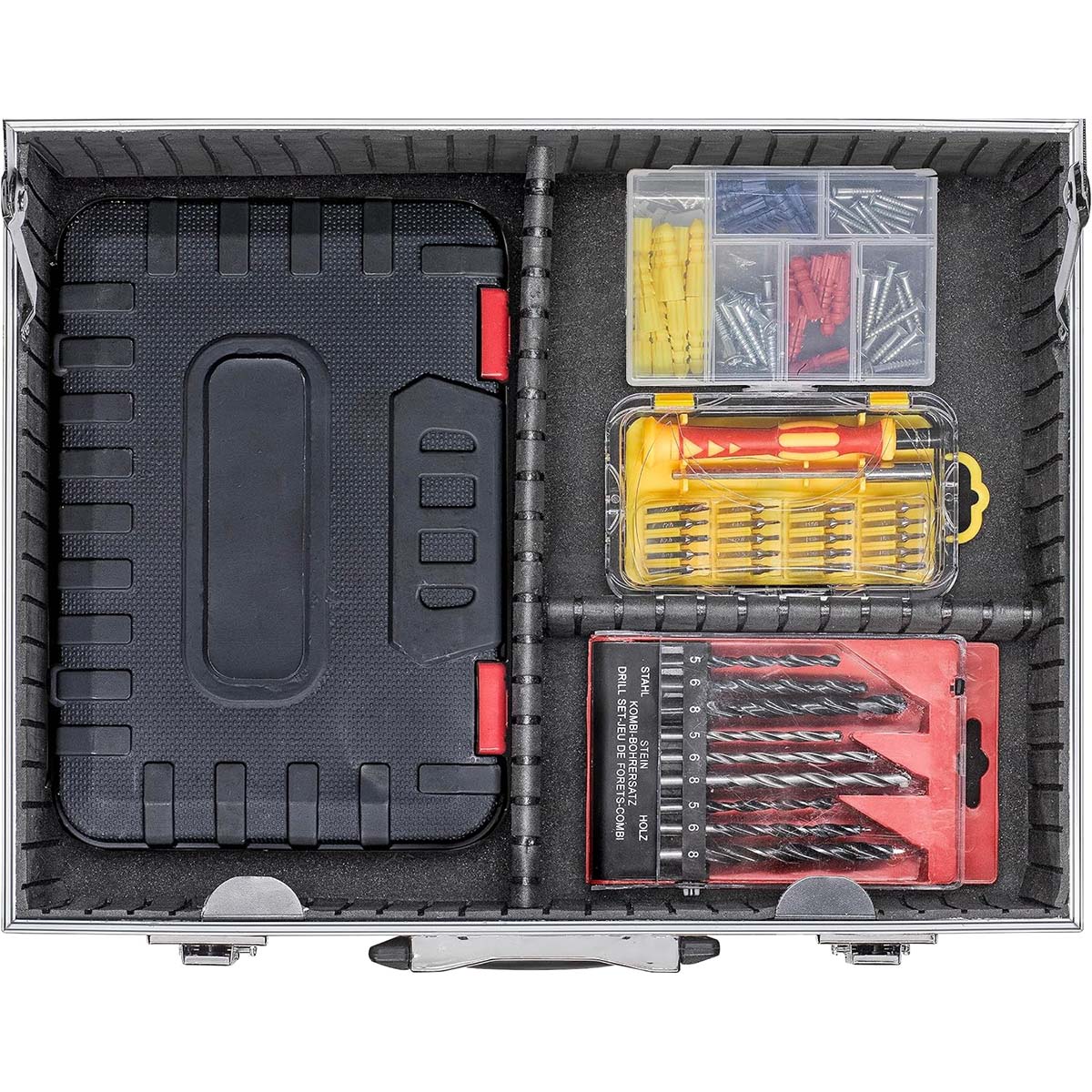 Seti utensili Einhell 199 pezzi con valigetta in metallo