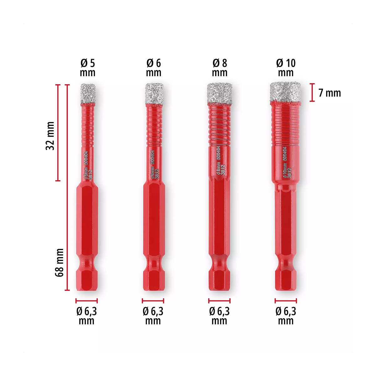 Set 4 seghe a tazza diamantate Einhell XS-CASE