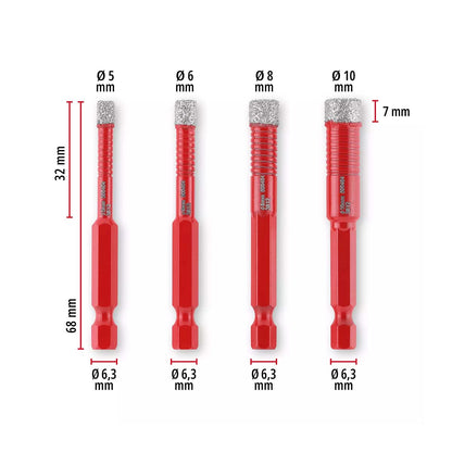 Set 4 seghe a tazza diamantate Einhell XS-CASE