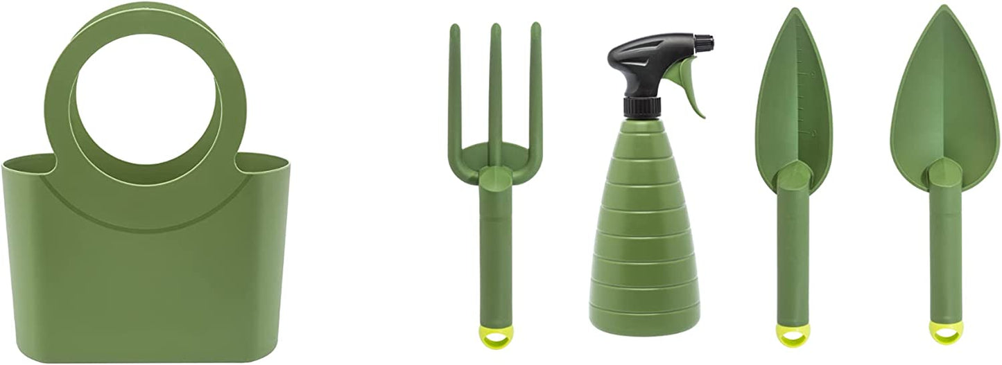 Utensili da giardino trapiantatosi forca e nebulizzatore con borsa verde 8831Y83