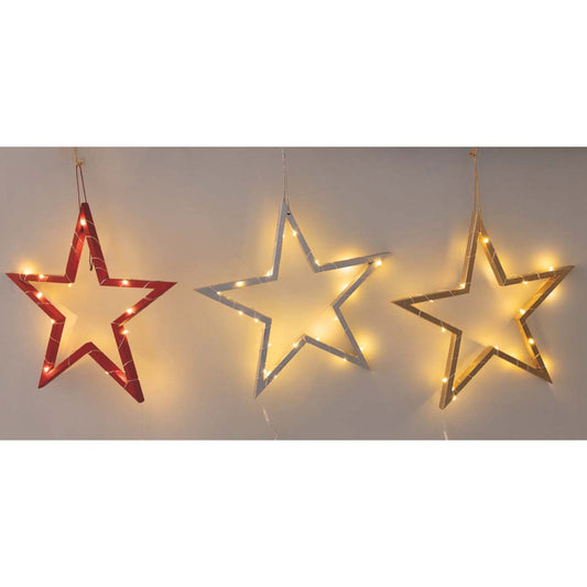 Stelle decorative luminose in PVC con LED a batteria