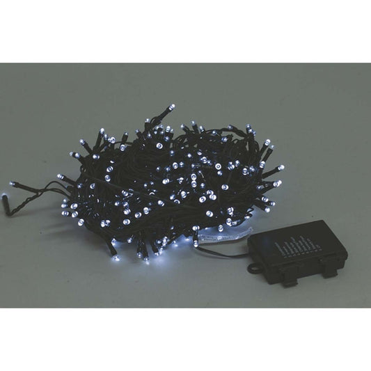 Luci di Natale 100 LED bianco freddo 5,70 mt con controller 8 funzioni