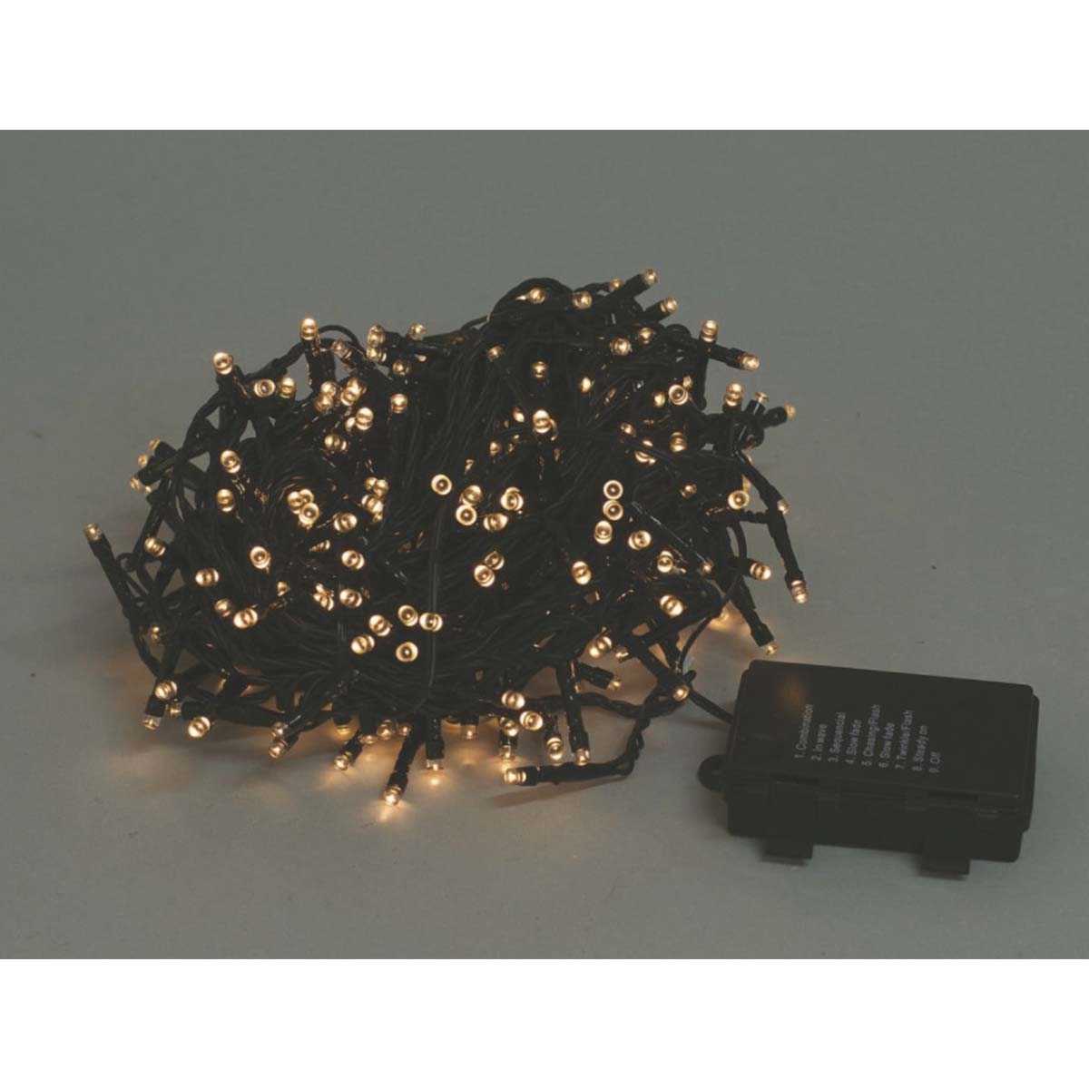 Luci di Natale 100 led colore bianco caldo 5,70 mt con controller 8 funzioni