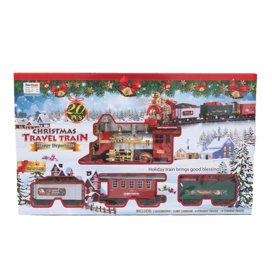 Trenino decorativo natalizio elettrico 94 cm con 3 vagoni