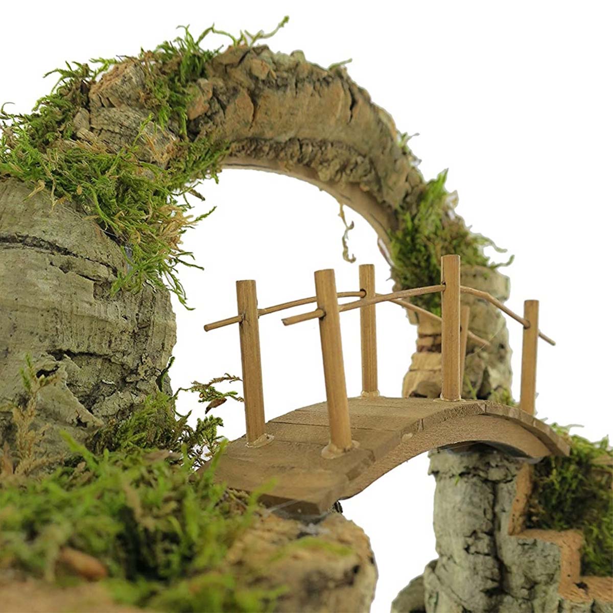 Sughero per presepe e decorazioni natalizie in cassetta di legno 6 pezzi