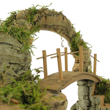 Sughero per presepe e decorazioni natalizie in cassetta di legno 6 pezzi