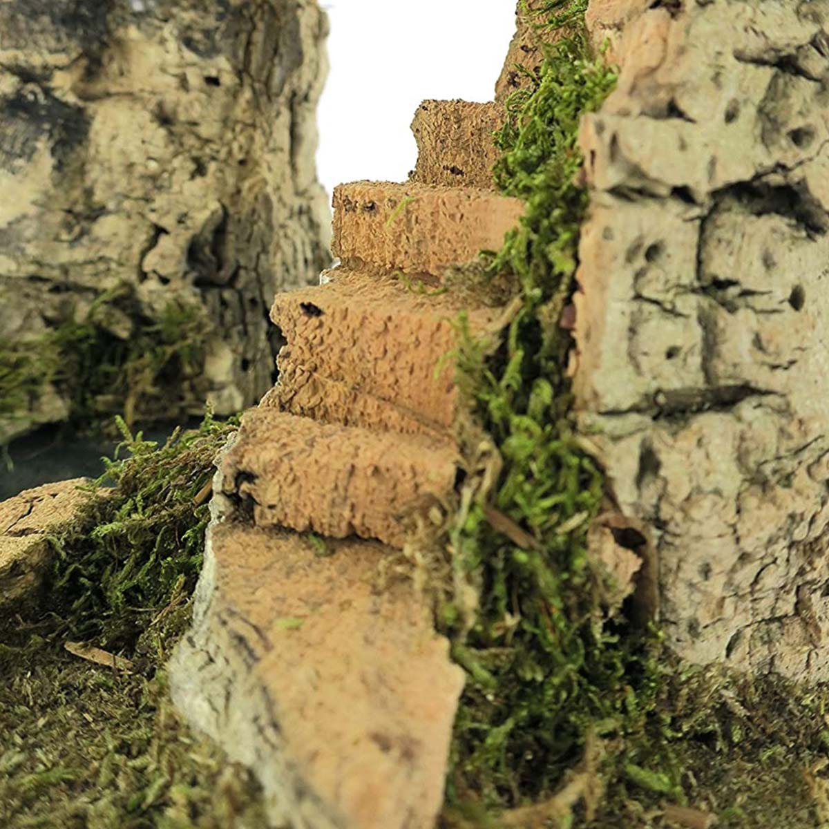 Sughero per presepe e decorazioni natalizie in cassetta di legno 6 pezzi