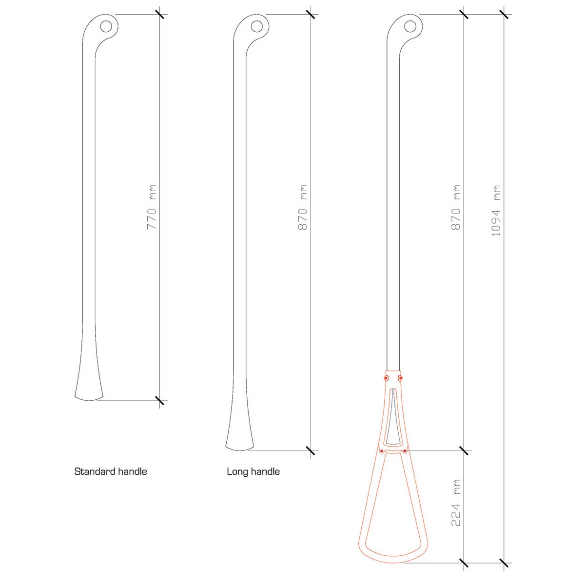Estensione Bell 20 cm per maniglia Servetto 2004 trasparente