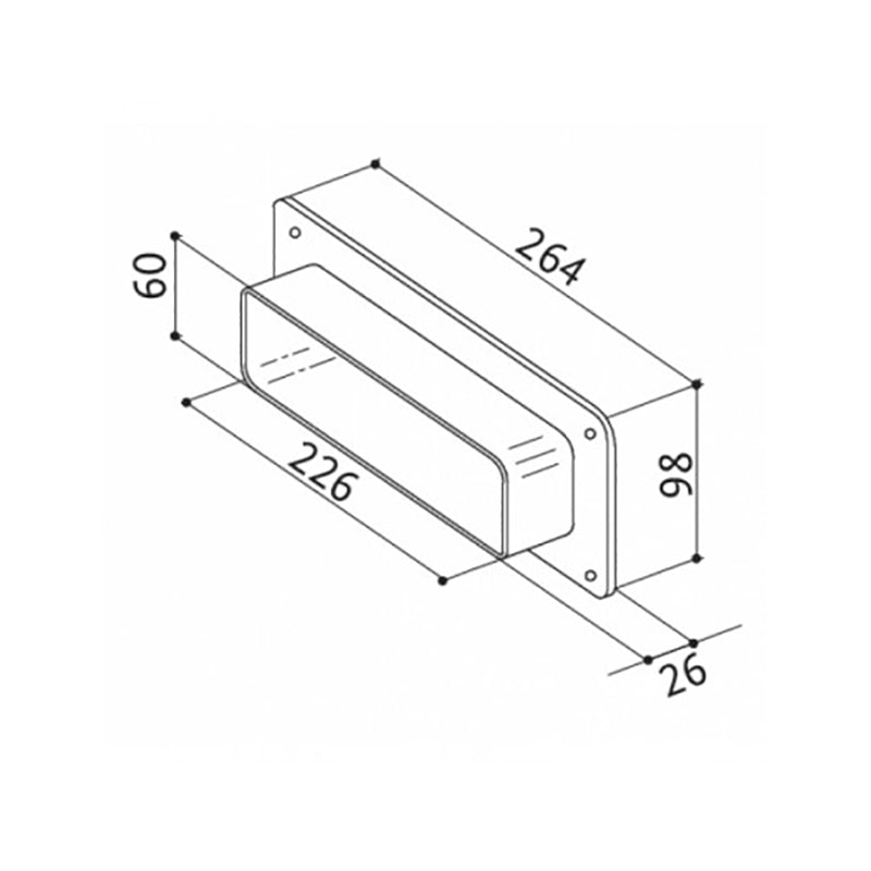 Raccordo per cappa a parete rettangolare 264x98 mm Faber Rpr