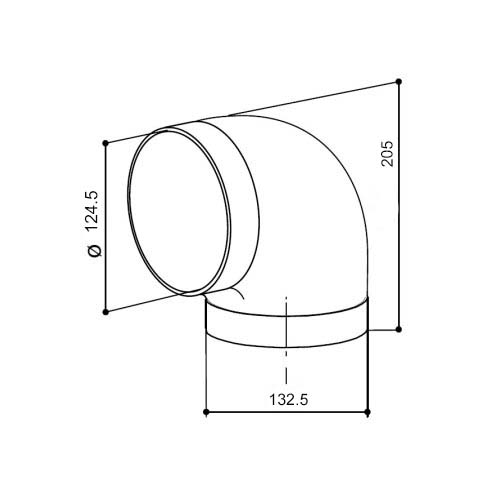 Curva circolare per cappa 90° d. 125 mm Faber CC 90