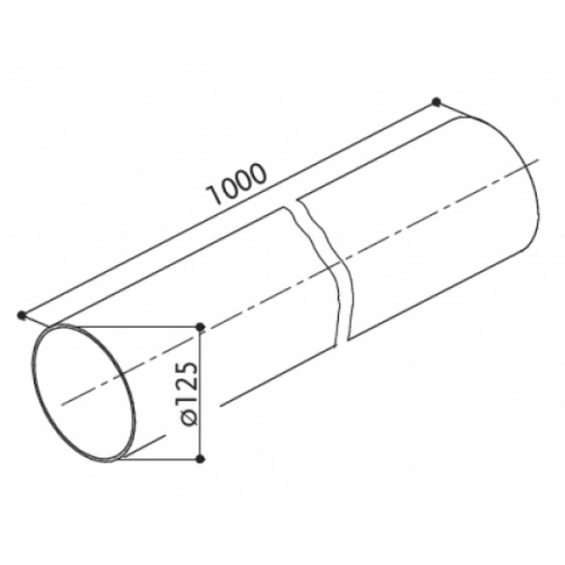 Tubo circolare per cappa aspurante 1 mt d. 125 mm Faber tc 1000