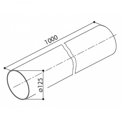 Tubo circolare per cappa aspurante 1 mt d. 125 mm Faber tc 1000