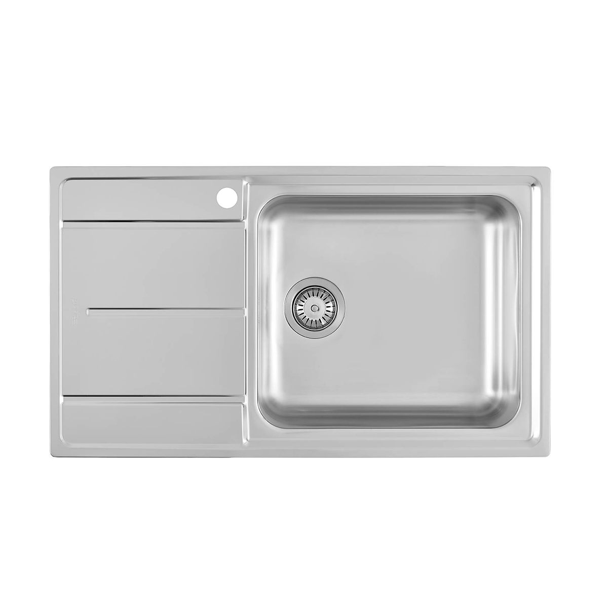 Lavello cucina Foster Evo monovasca con gocciolatoio acciaio inox 86x50 cm