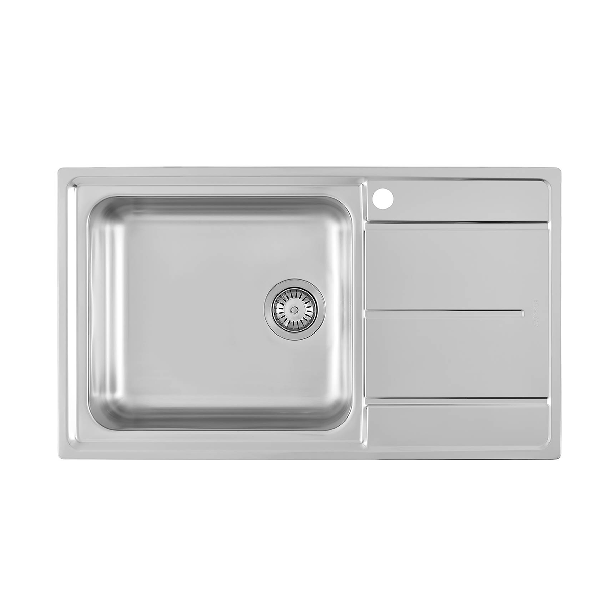 Lavello cucina Foster Evo monovasca con gocciolatoio acciaio inox 86x50 cm