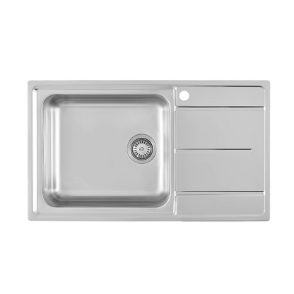Lavello cucina Foster Evo monovasca con gocciolatoio acciaio inox 86x50 cm
