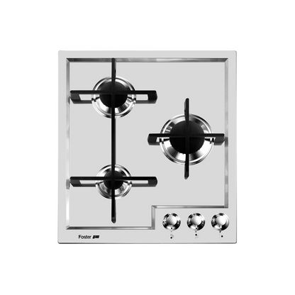 Piano cottura 3 fuochi 45 cm acciaio inox Foster Veronika 7063052
