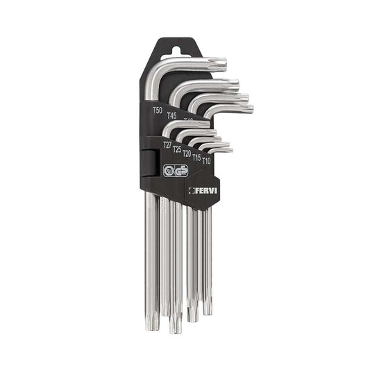 Set chiavi torx lunghe 9 pz Fervi 0220