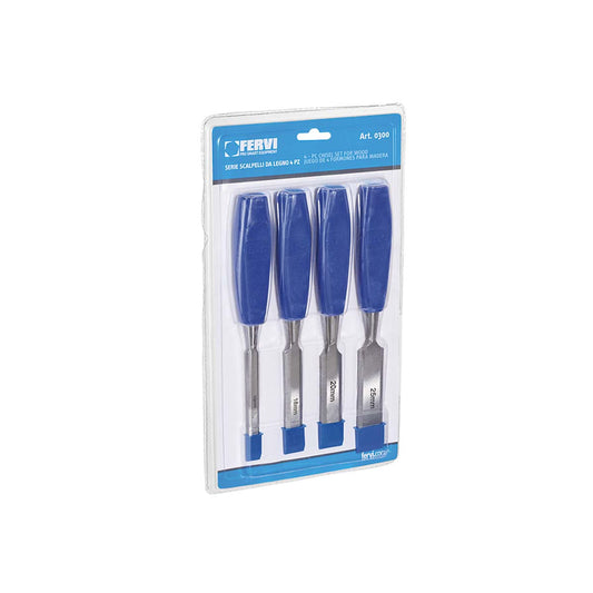 Set scalpelli da legno 4 pezzi Fervi 0300