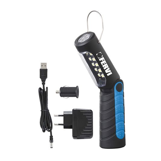 Lampada a LED ricaricabile pieghevole Fervi