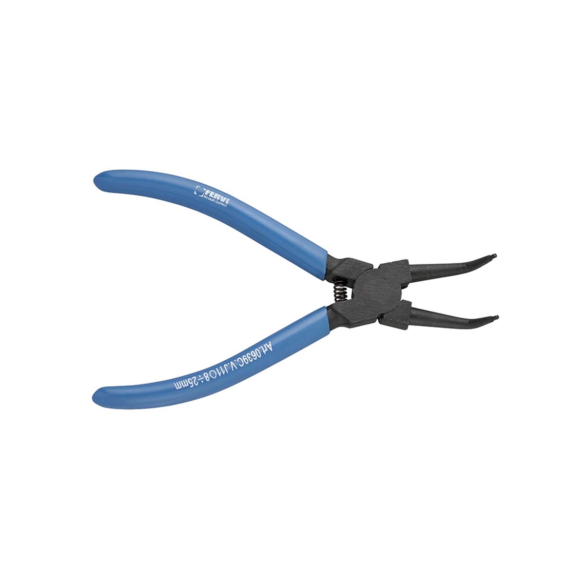 Pinza per anelli elastici curva interni Fervi 0639