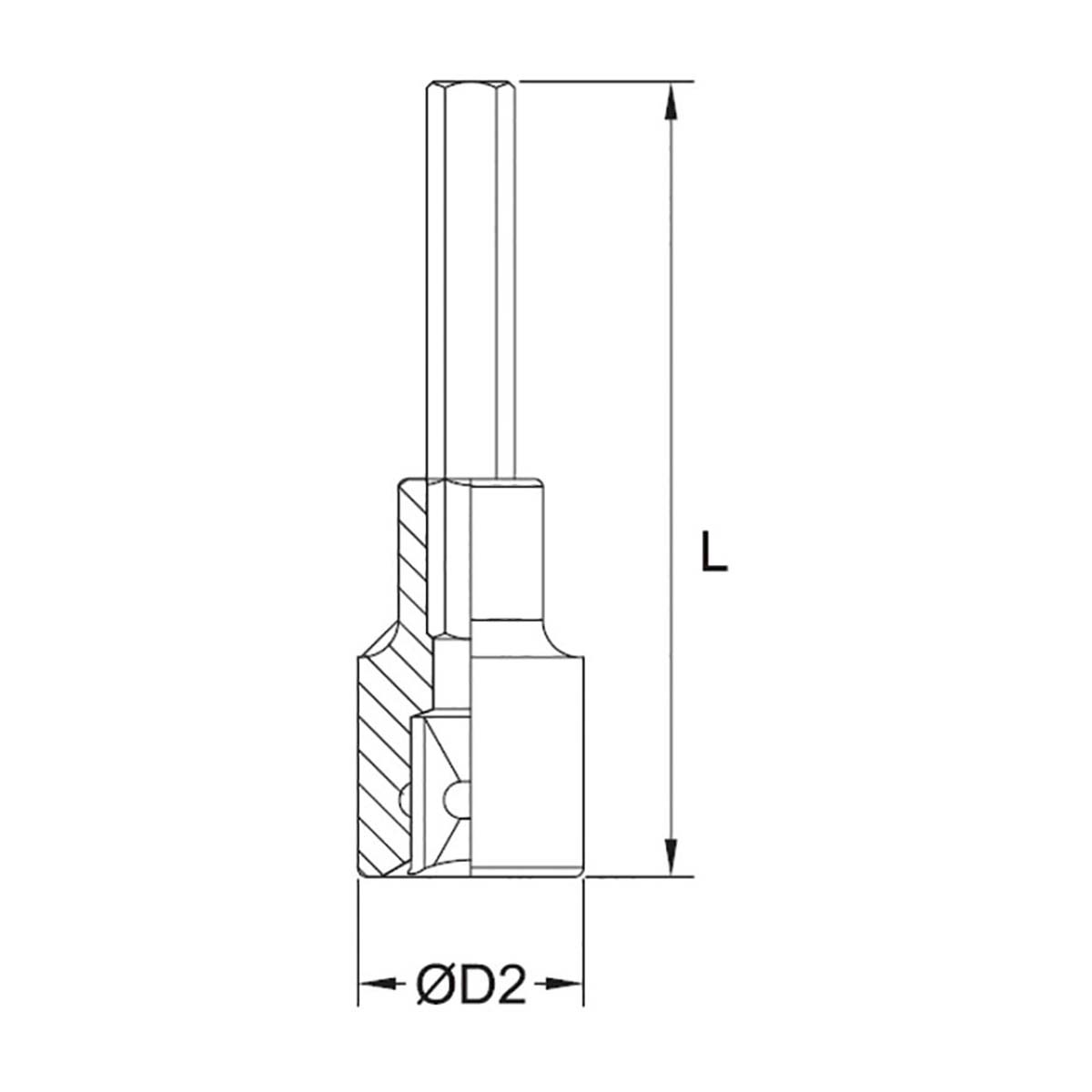 Bussola con inserto esagonale lungo Fervi