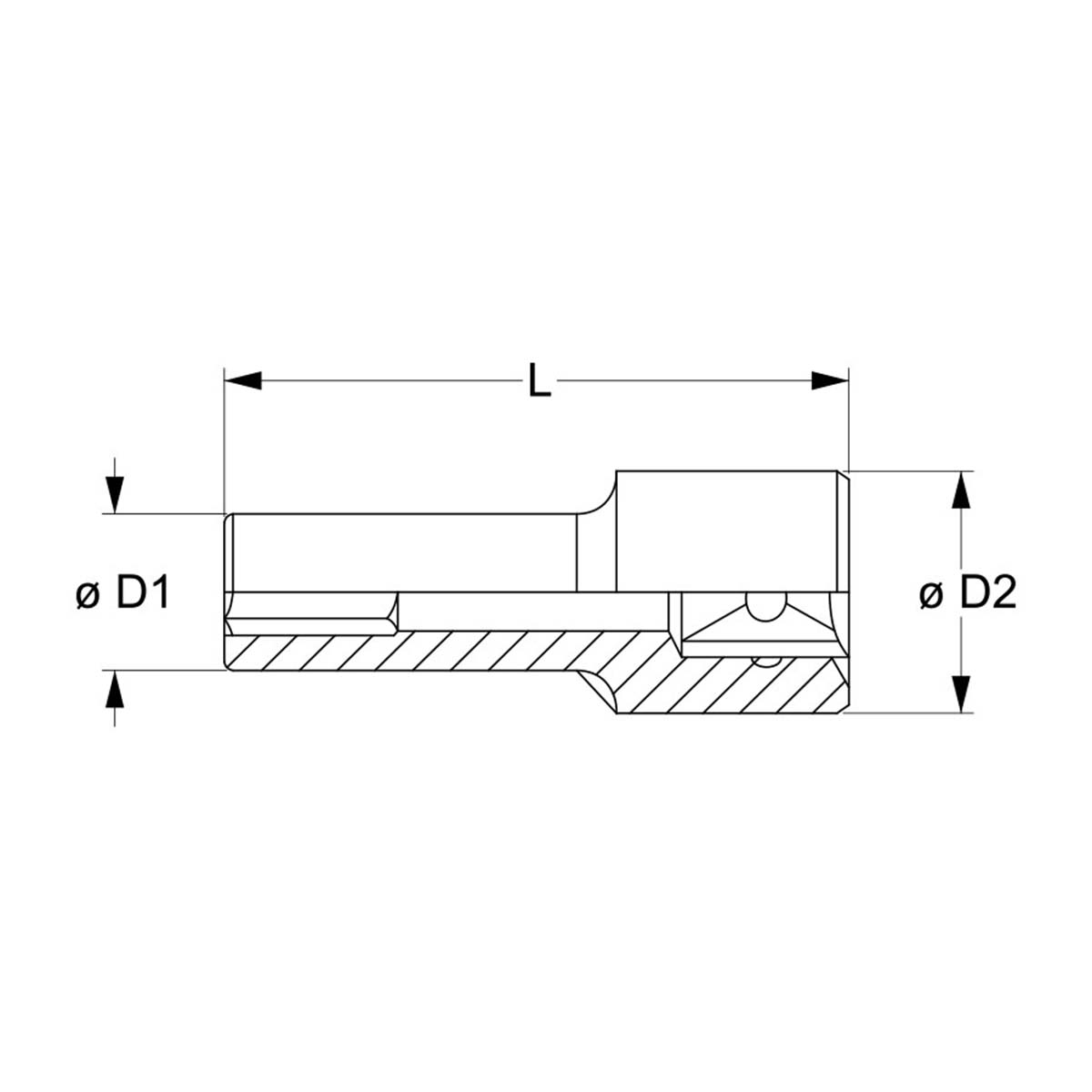 Chiave a bussola esagonale lunga 1/2" Fervi