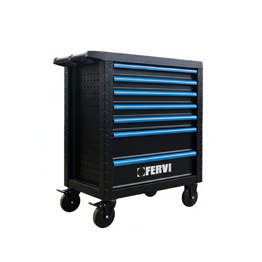 Carrello portautensili completo Fervi 7 cassetti 298 pezzi