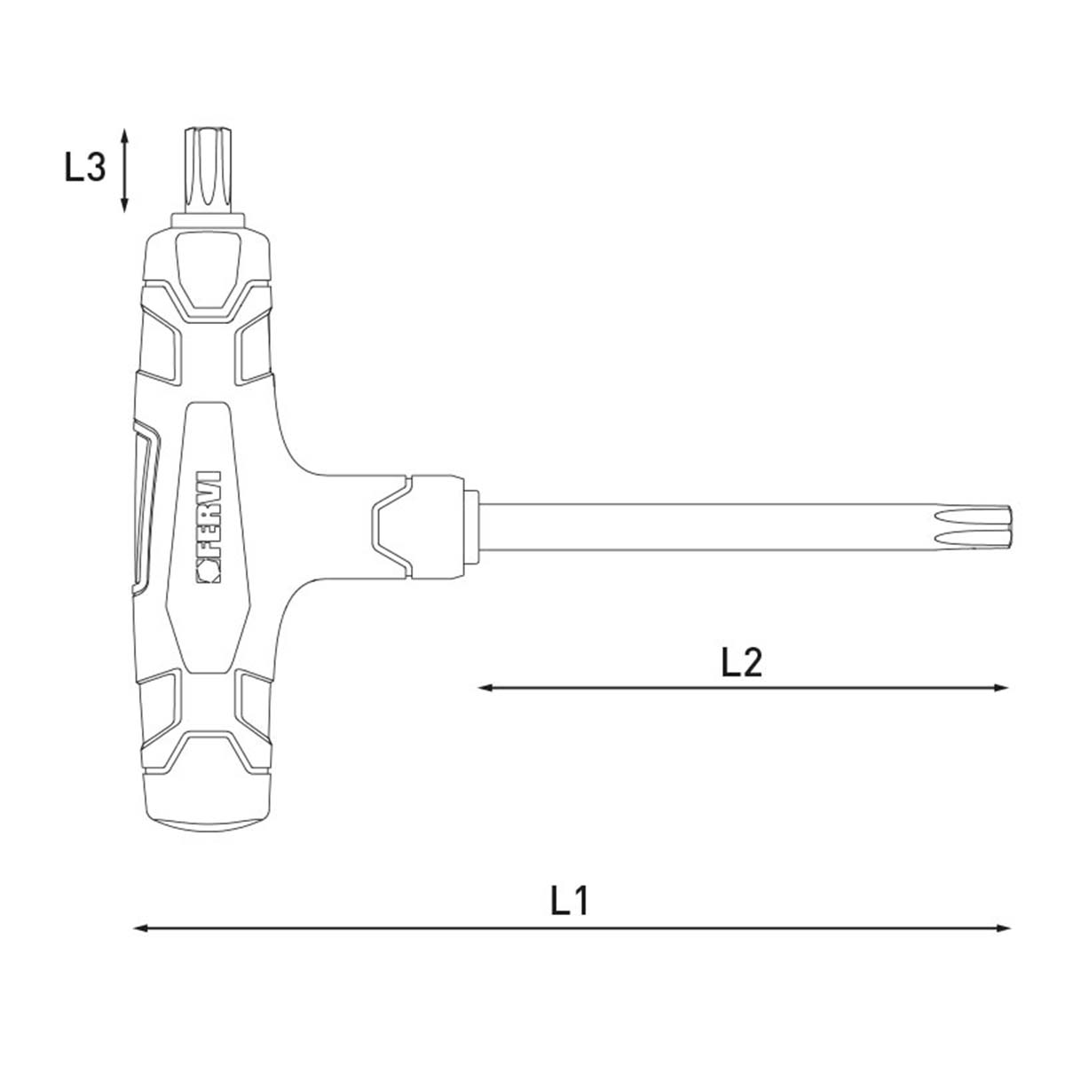 Chiave Torx T10 con manico in plastica Fervi