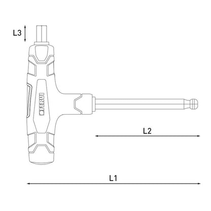 Chiave esagonale 6 mm con manico in plastica Fervi