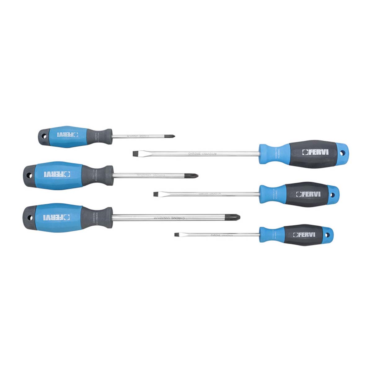Set 6 giraviti a taglio e croce Fervi C880/006