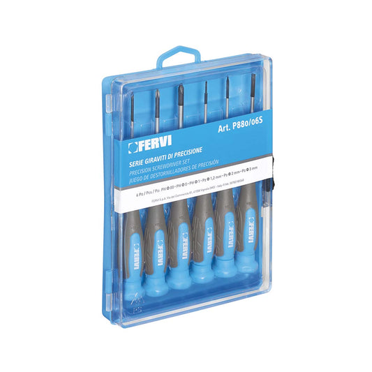 Set 6 giraviti di precisione a taglio e croce Fervi P880/06S