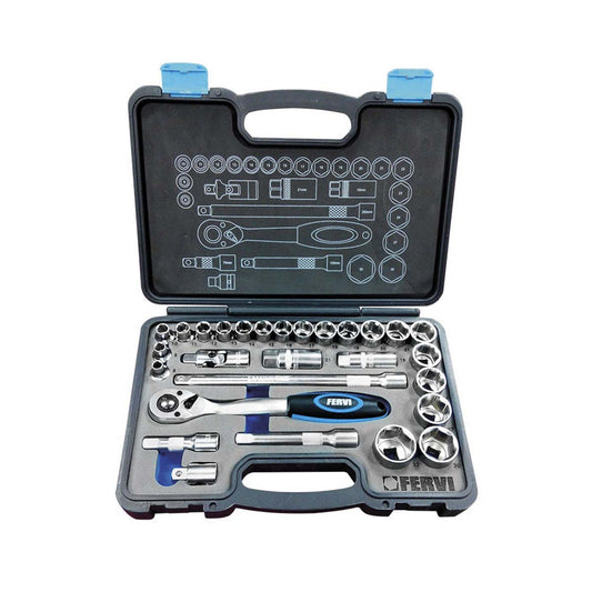 Set chiavi a bussola da 1/2" 28 pezzi Fervi S328
