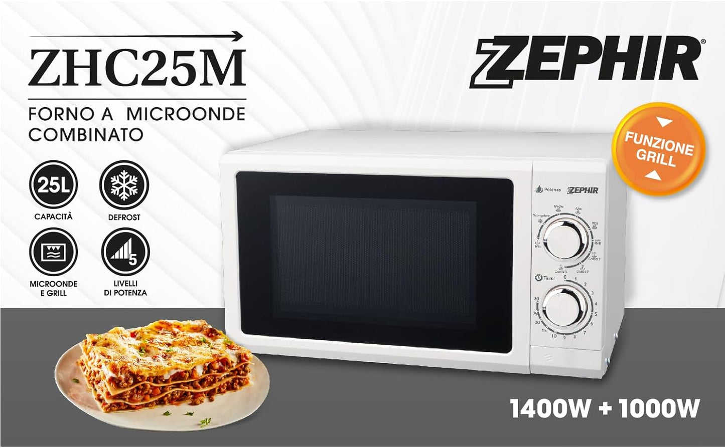 Forno a microonde combinato 25 litri Zephir ZHC25M