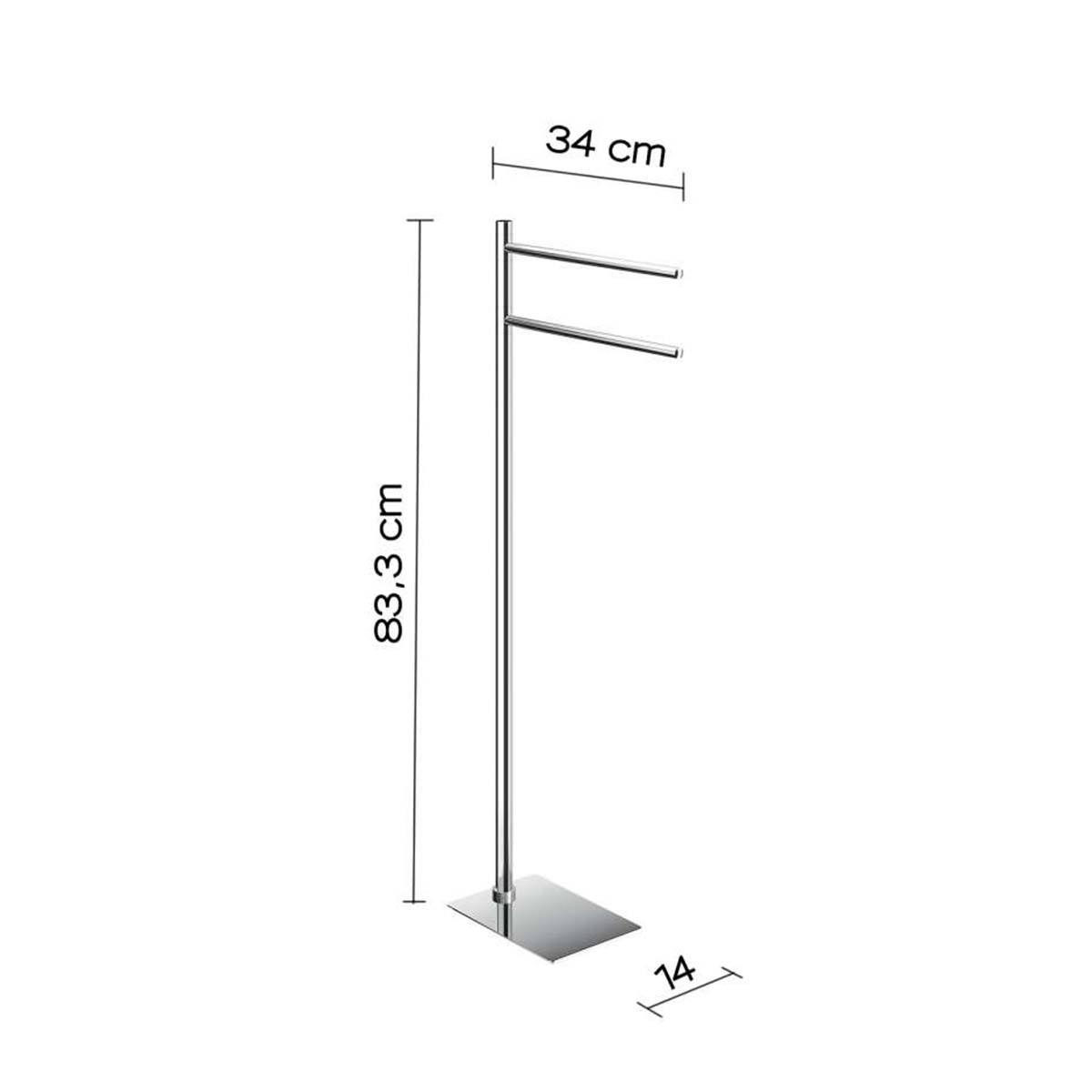 Piantana portasciugamani acciao inox cromato Trilly